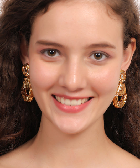 Radiant Geometric Kundan Dangler Earrings