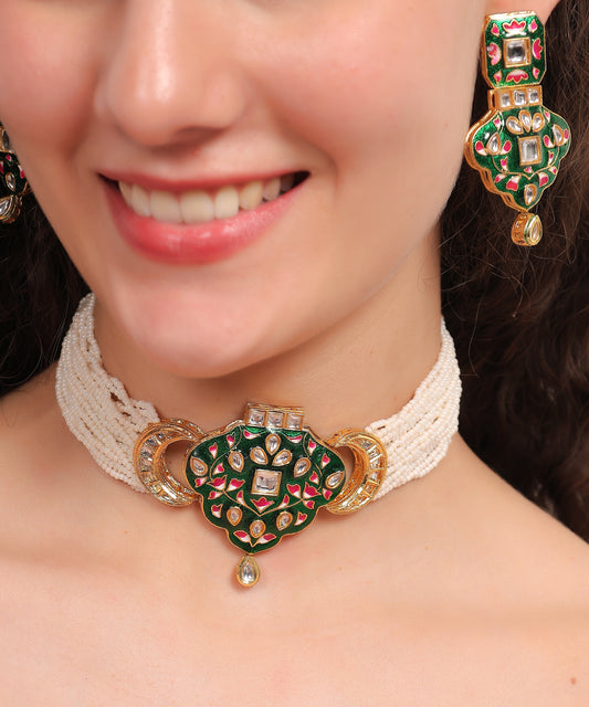 Kundan Enamel Choker Set