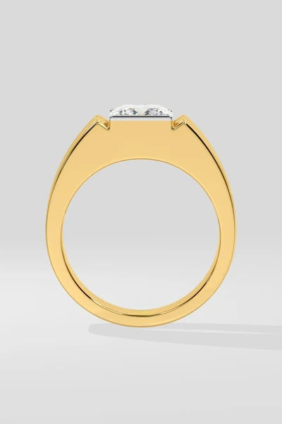 Royal Princess-Cut Gold Band