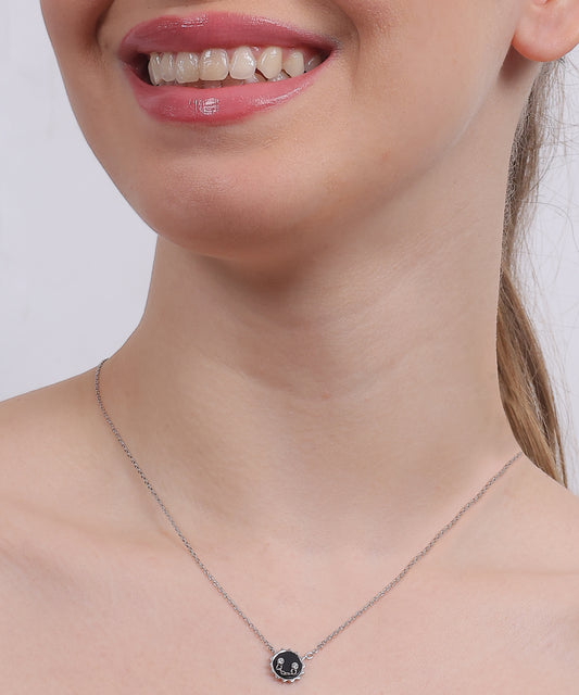 Silver Smiley Sun Pendant