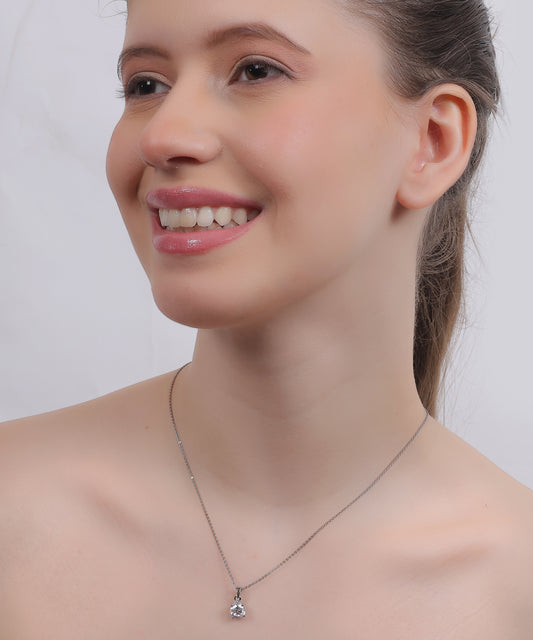 Silver Solitaire Pendant Pendant