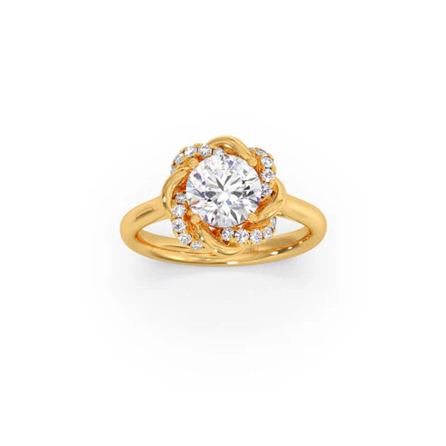 Infinity Twist Diamond Blossom Ring
