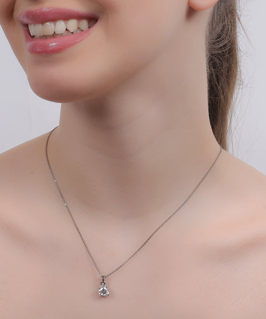 Silver Solitaire Pendant Pendant