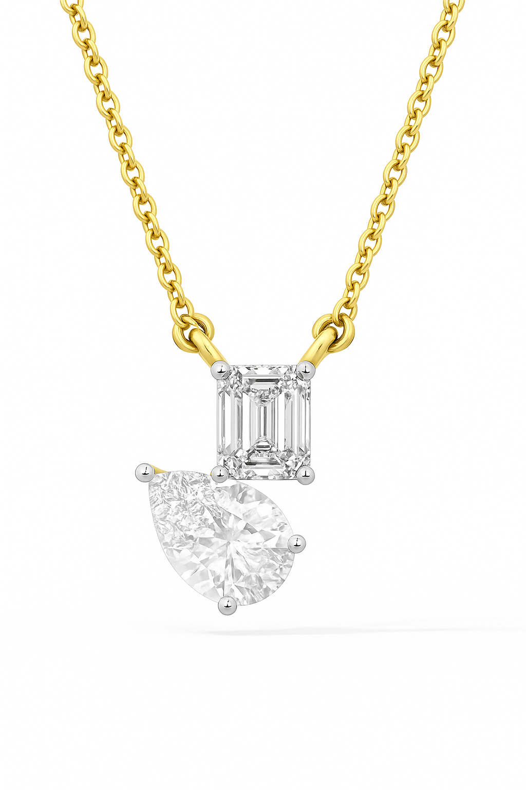 Radiant Duo Diamond Pendant