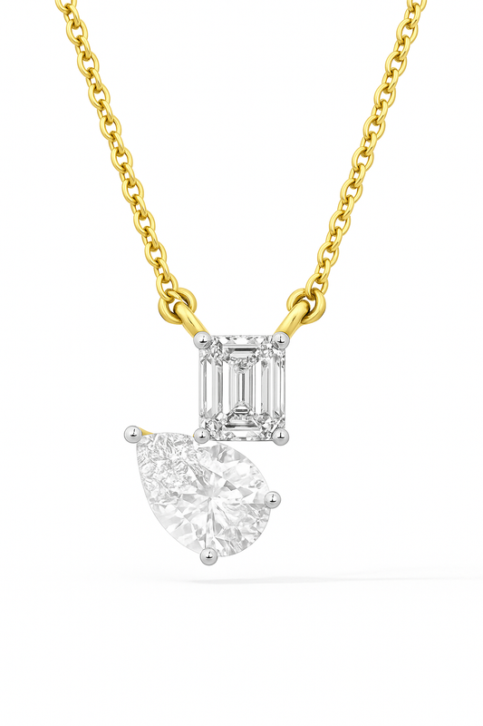 Radiant Duo Diamond Pendant