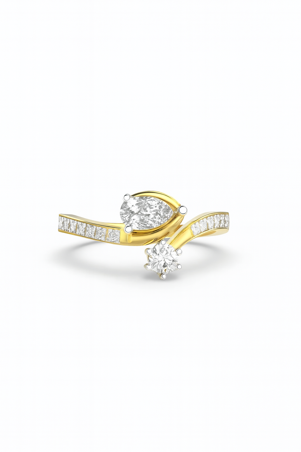 Radiant Dual Spark Diamond Ring