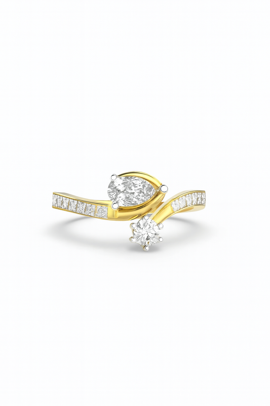 Radiant Dual Spark Diamond Ring