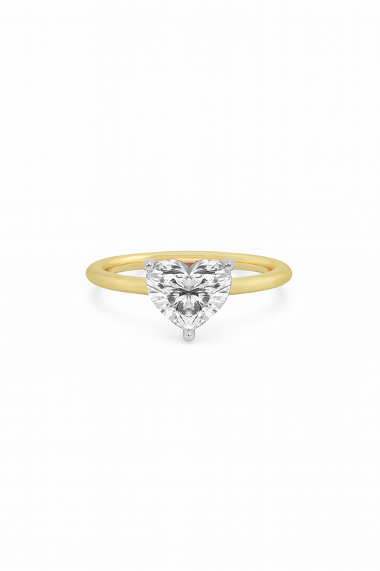 Heart of Gold Solitaire Ring
