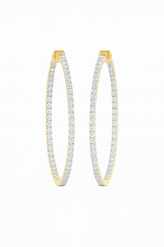 Classic Diamond Hoop Earrings