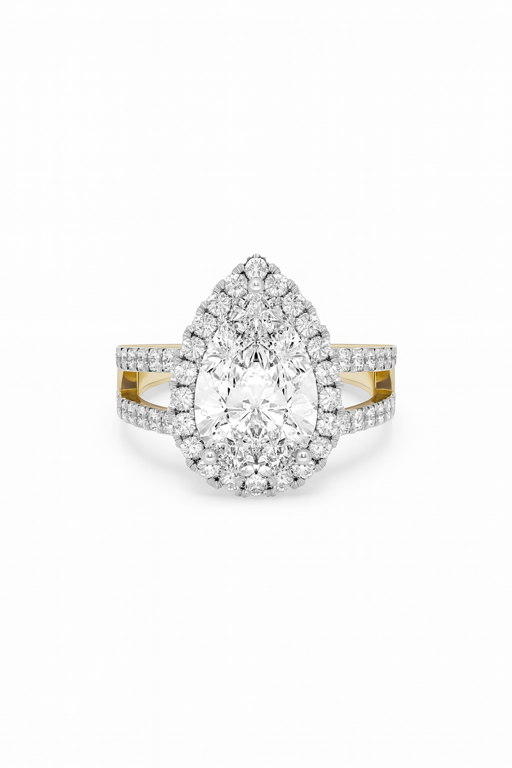 Royal Teardrop Halo Ring