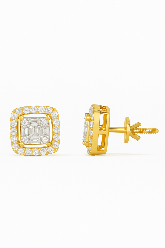 Radiant Halo Diamond Studs