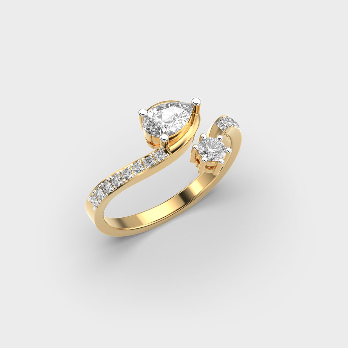 Radiant Dual Spark Diamond Ring