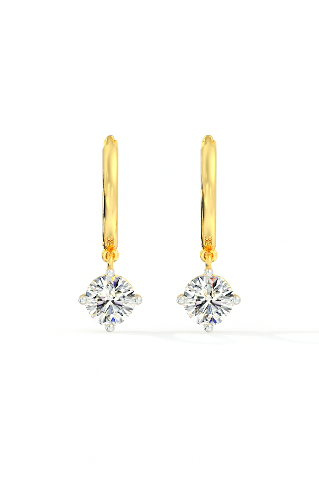 Solitaire Diamond Drop Hoop