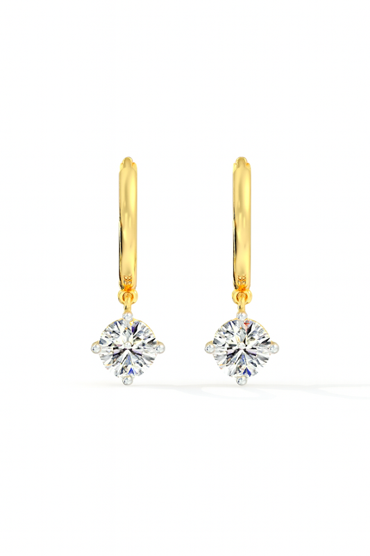 Solitaire Diamond Drop Hoop