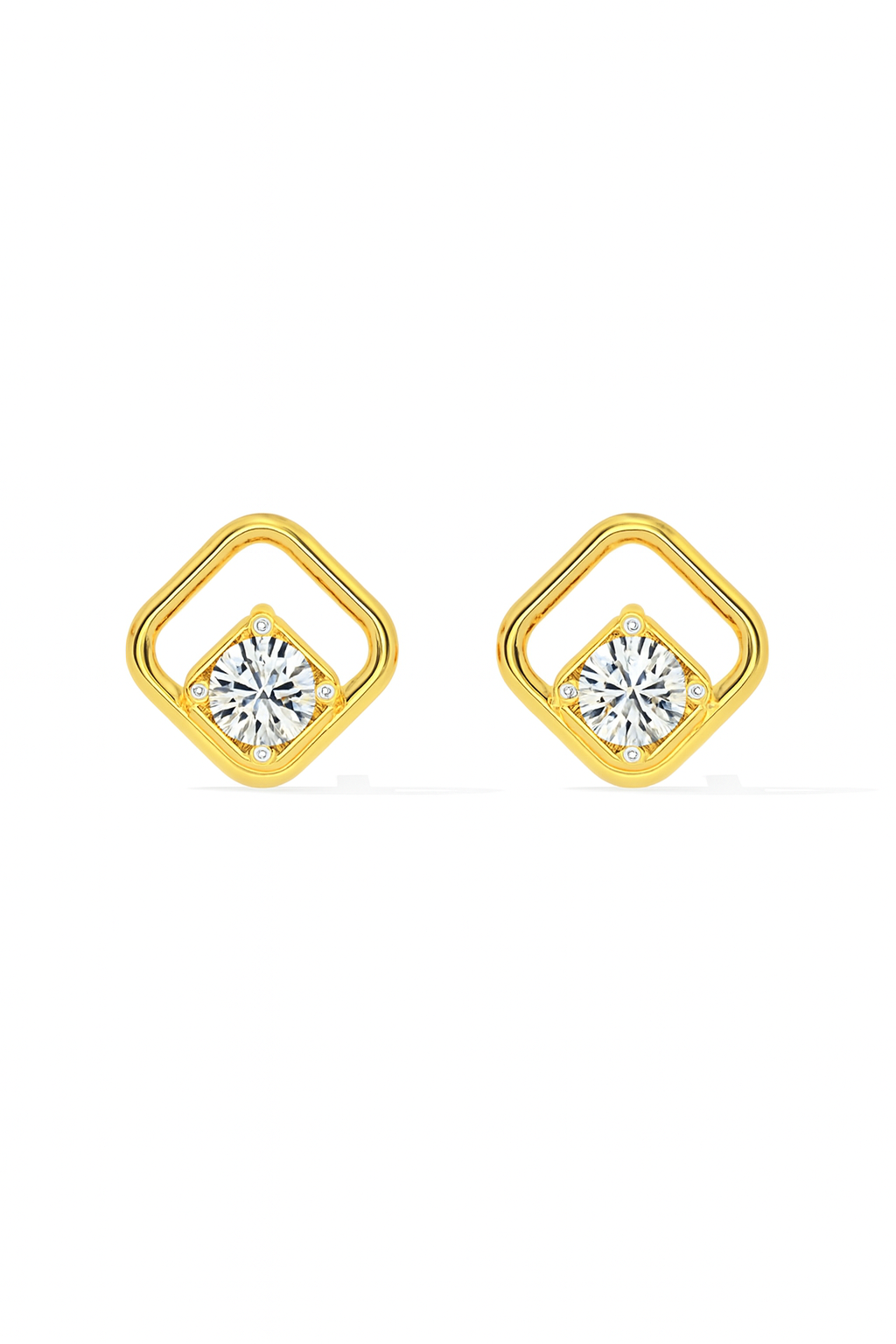 Radiant  Diamond Frame Stud