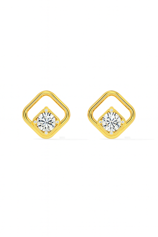 Radiant  Diamond Frame Stud