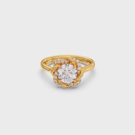 Infinity Twist Diamond Blossom Ring