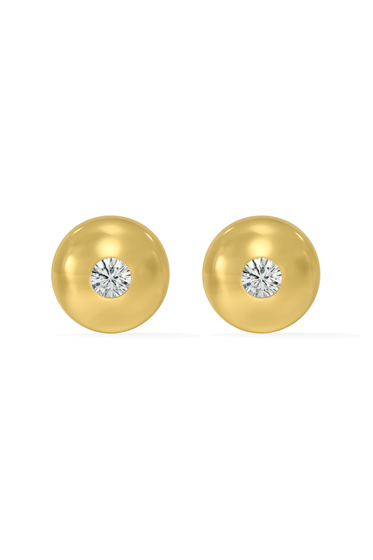 Golden Dome Diamond Studs