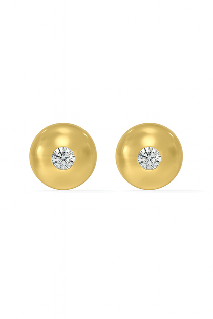 Golden Dome Diamond Studs