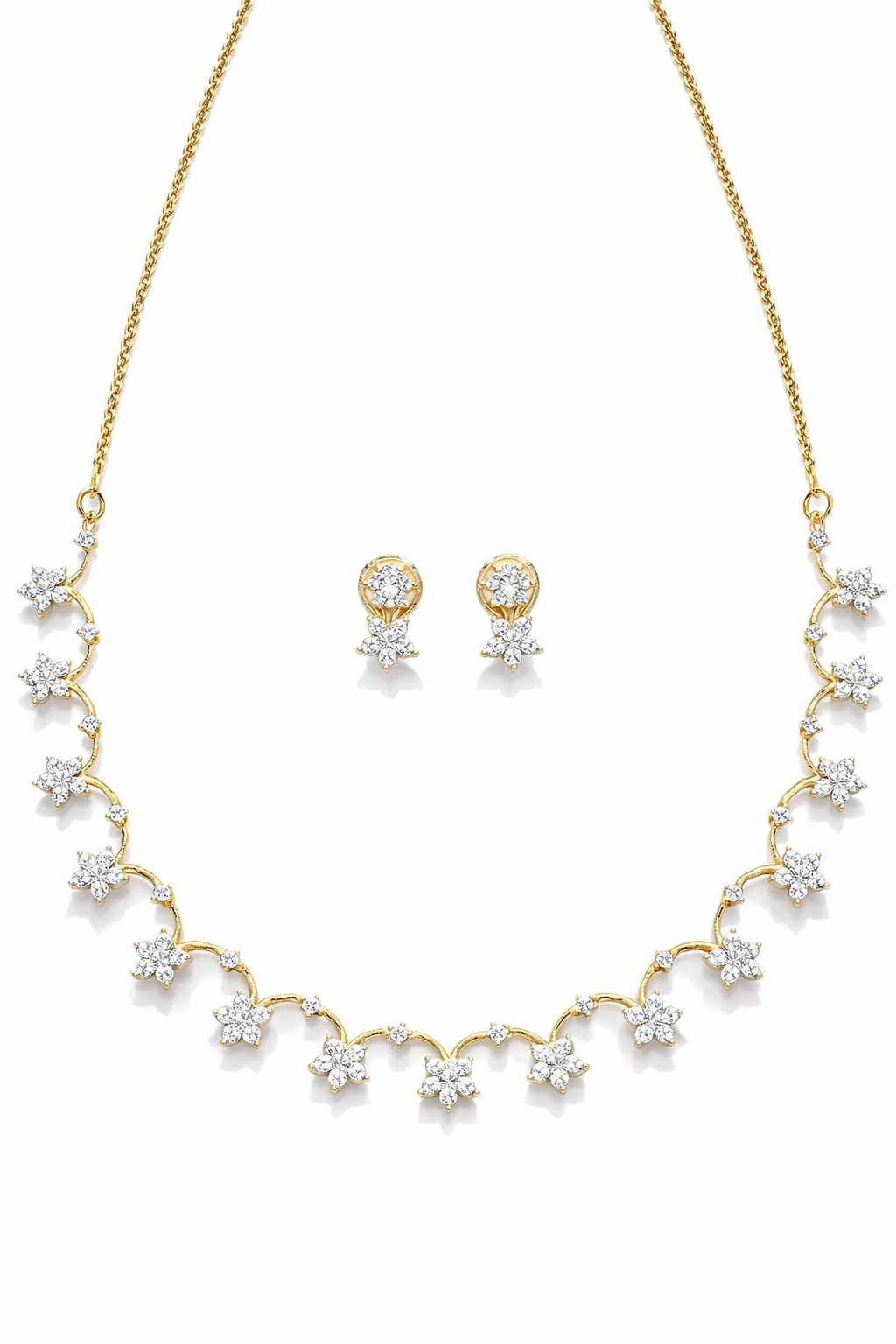 Starlume Floral Diamond Necklace Set