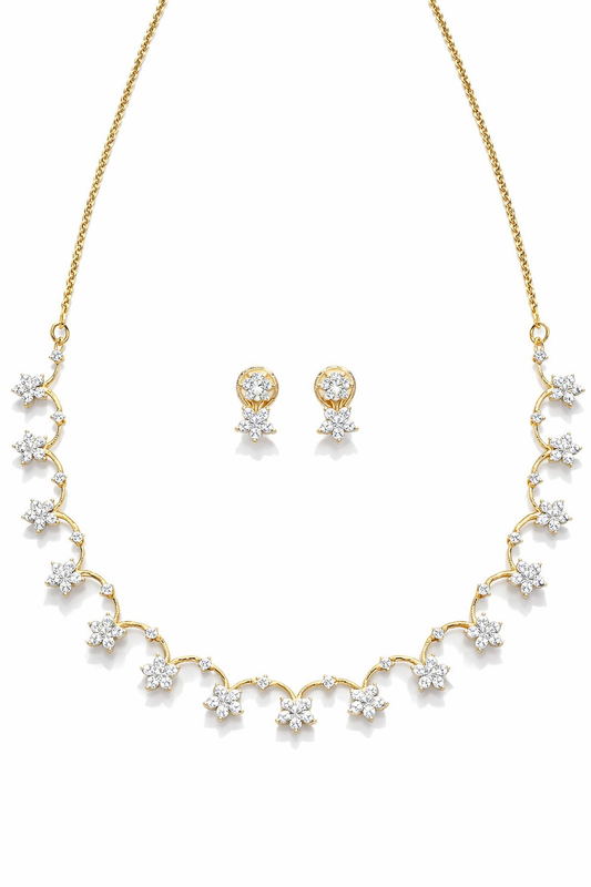 Starlume Floral Diamond Necklace Set