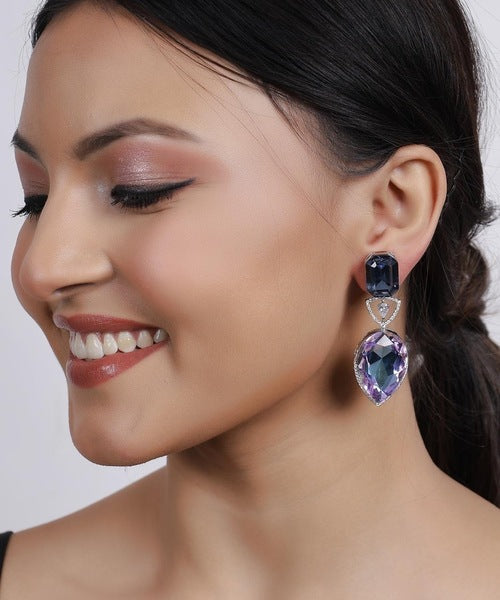 Imperial Plum Crystal Earrings