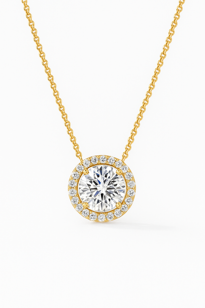 Halo Round Diamond Pendant