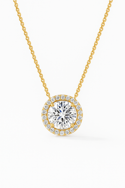 Halo Round Diamond Pendant
