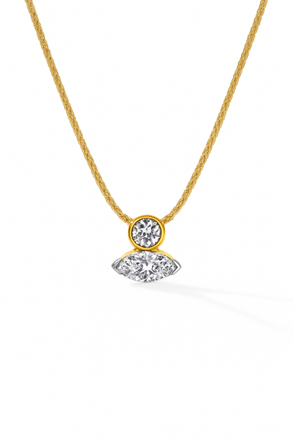 Golden Marquise Duo Diamond Pendant