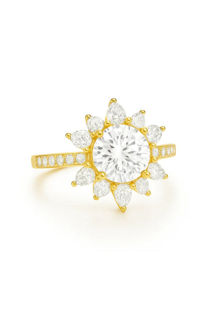 floral halo engagement ring.