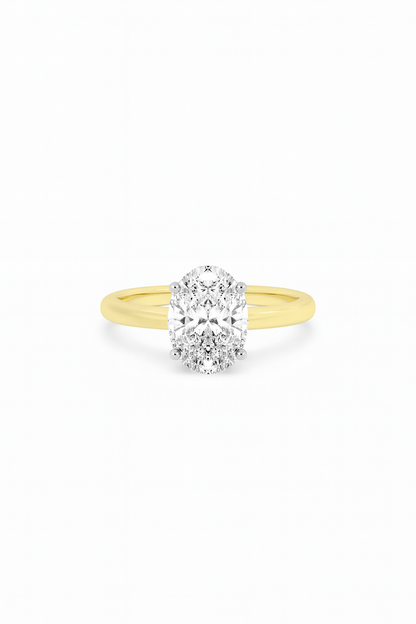 Golden Aura Oval Solitaire Ring