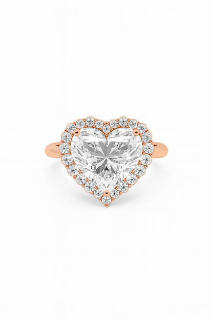 Blushing Heart Halo Ring