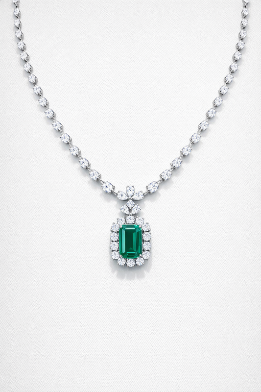 Emerald Radiance Diamond Necklace