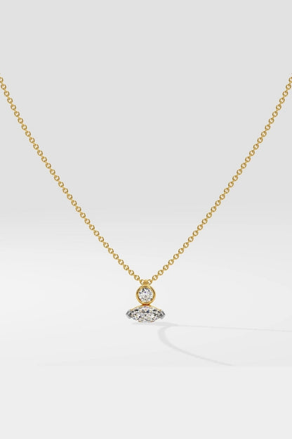 Golden Marquise Duo Diamond Pendant
