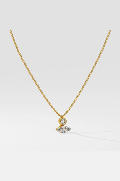 Golden Marquise Duo Diamond Pendant