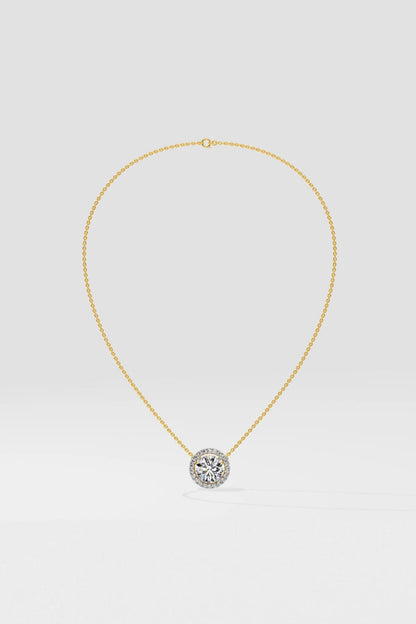 Halo Round Diamond Pendant