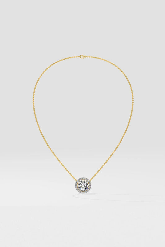 Halo Round Diamond Pendant