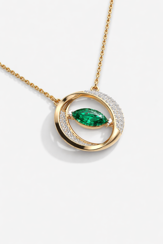 Aurelia Marquise Emerald Pendant
