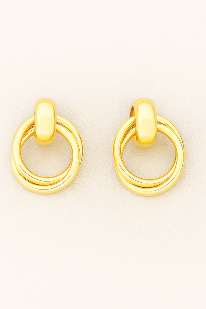 Golden Orbit Drop Earrings