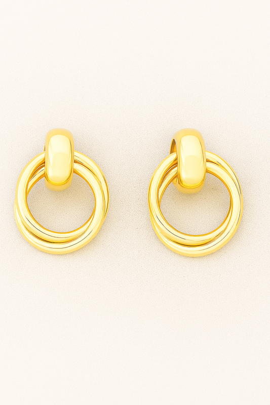Golden Orbit Drop Earrings