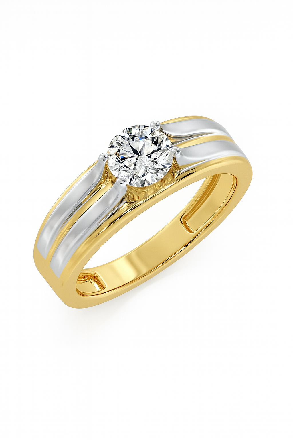 Two-Tone Solitaire Diamond Ring