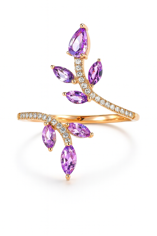 Lavender Bloom Diamond Ring