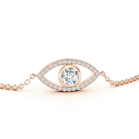 Bezel-Set Diamond Evil Eye Bracelet