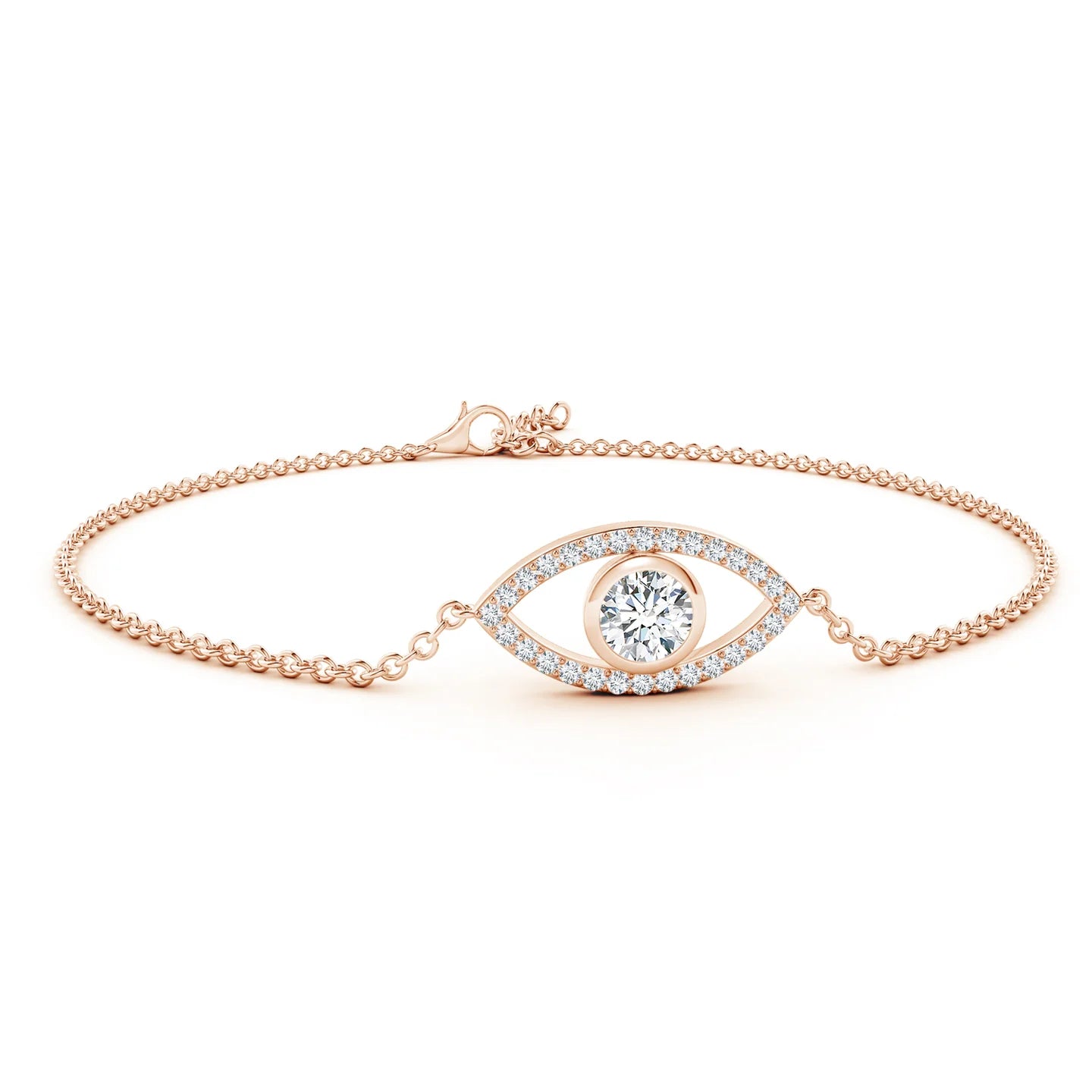 Bezel-Set Diamond Evil Eye Bracelet