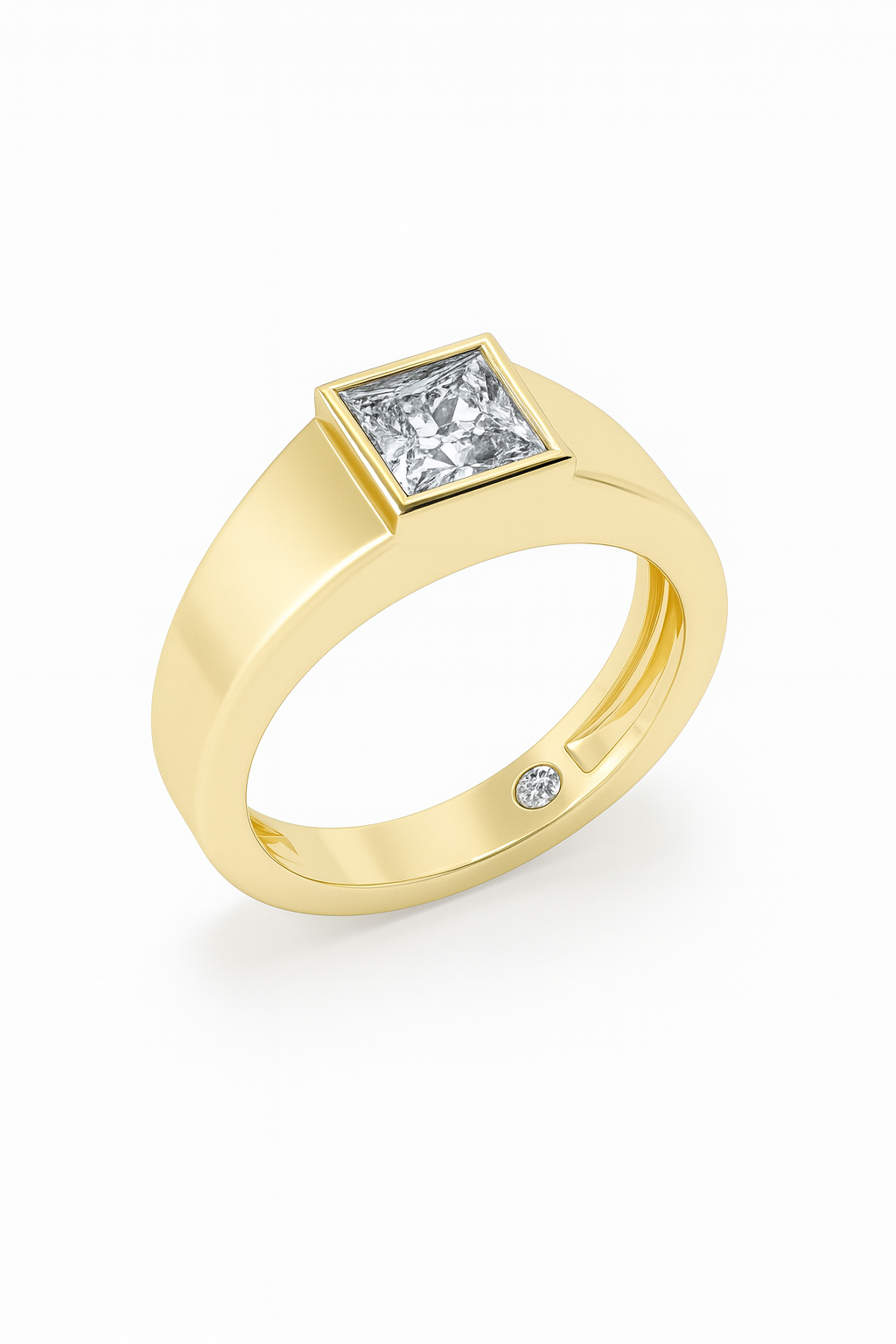 Princess Bezel-Set Gold Ring