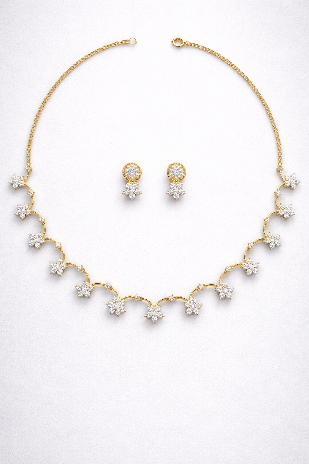 Starlume Floral Diamond Necklace Set