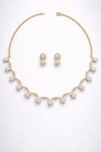 Starlume Floral Diamond Necklace Set
