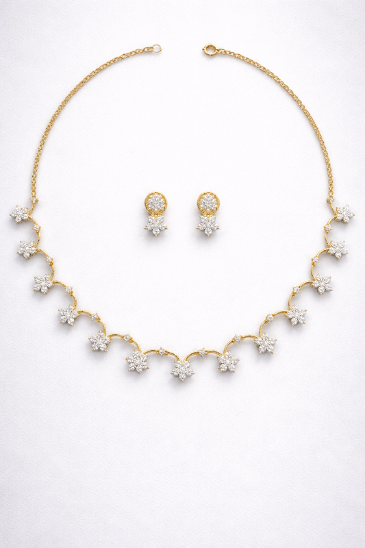 Starlume Floral Diamond Necklace Set