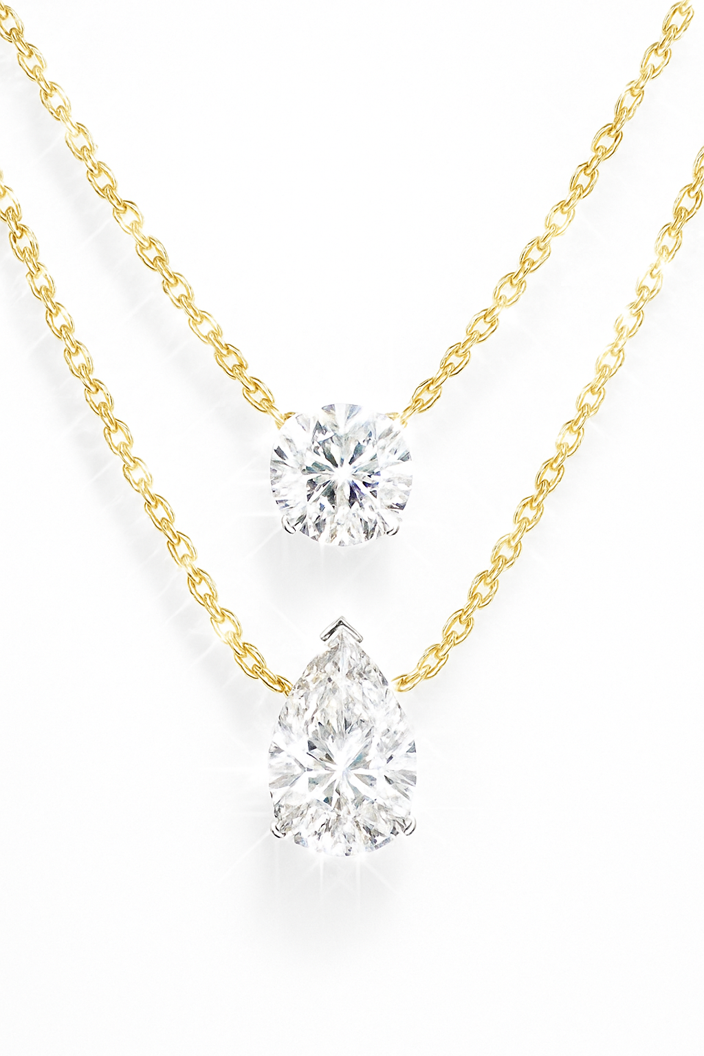 Lustrous Harmony Dual Diamond Necklace
