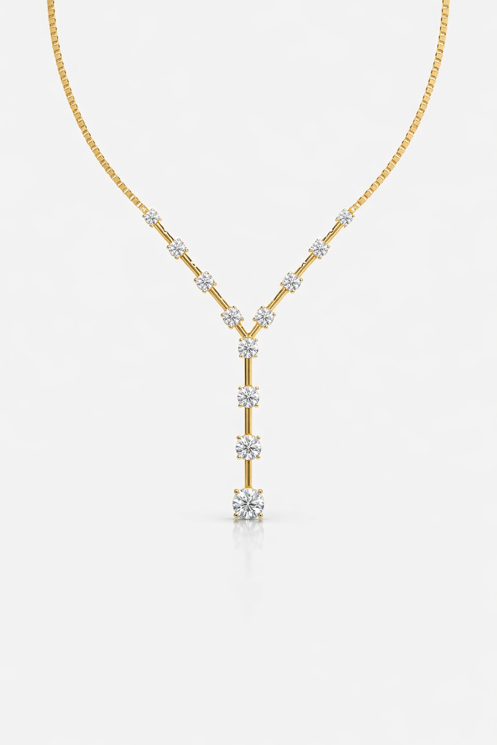 Aurora V-Line Diamond Drop Necklace